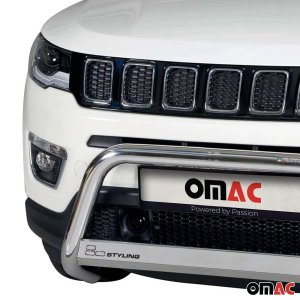 Jeep Compass Bull Bar - Omac - Steel - Silver - '17-'25 Jeep Compass Bull Bar - Omac - Steel - Silver - '17-'25